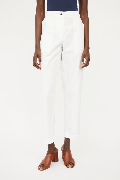 Dries Van Noten White Relaxed Fit Pant