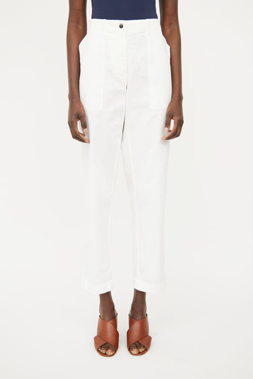 Dries Van Noten White Relaxed Fit Pant