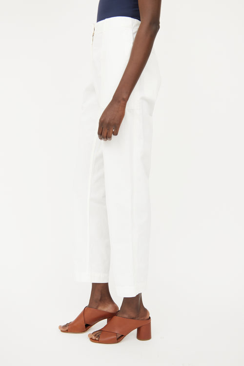 Dries Van Noten White Relaxed Fit Pant