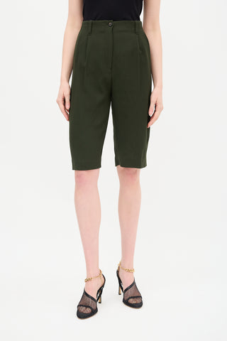 Dries Van Noten Wool Crepe Shorts