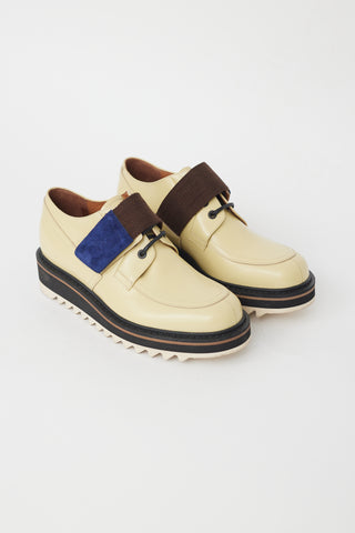 Dries Van Noten Yellow Leather 
Brown Strap Oxford