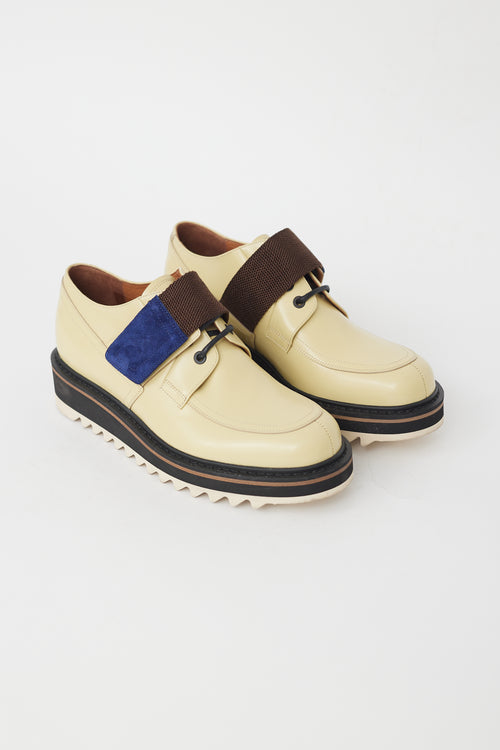 Dries Van Noten Yellow Leather 
Brown Strap Oxford