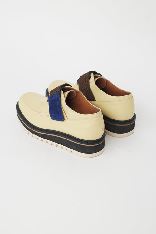 Dries Van Noten Yellow Leather 
Brown Strap Oxford