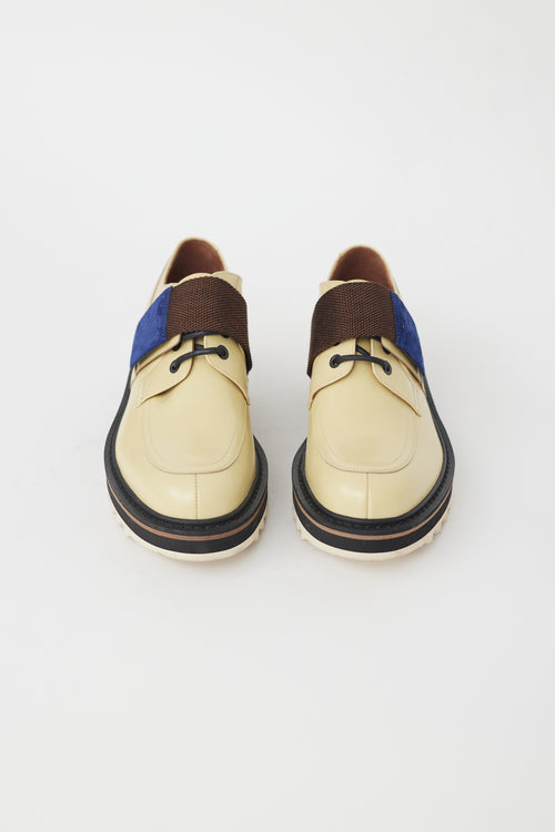 Dries Van Noten Yellow Leather 
Brown Strap Oxford