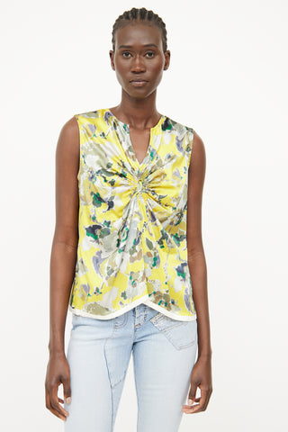 Dries Van Noten Yellow Multi Colour Print Top