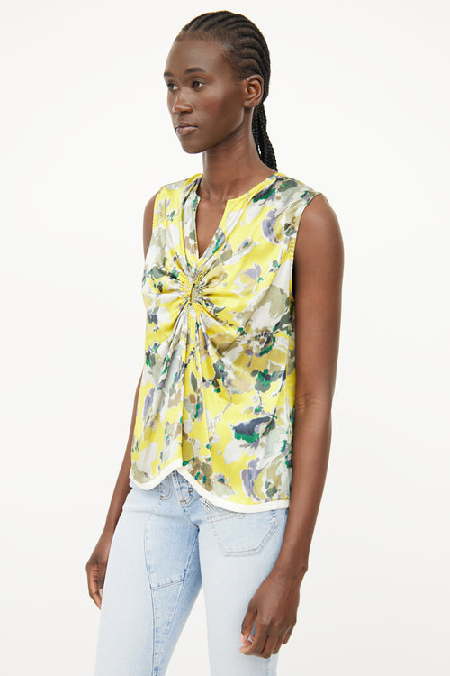 Dries Van Noten Yellow Multi Colour Print Top