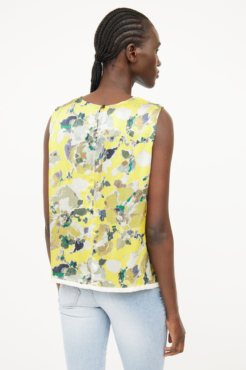 Dries Van Noten Yellow Multi Colour Print Top