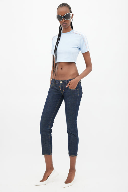 DSquared2 Blue Low Rise Cropped Denim Jeans