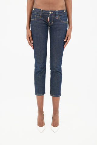 DSquared2 Blue Low Rise Cropped Denim Jeans