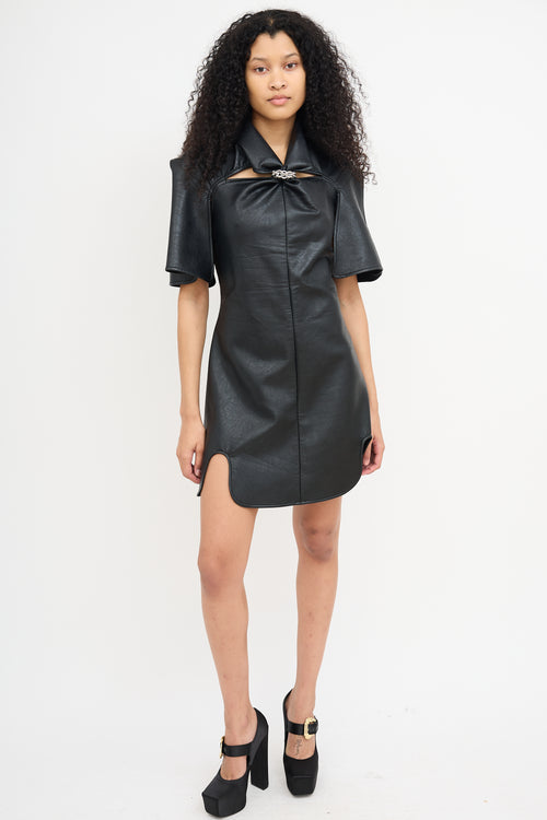 Ellery Black Faux Leather Bora Bora Dress