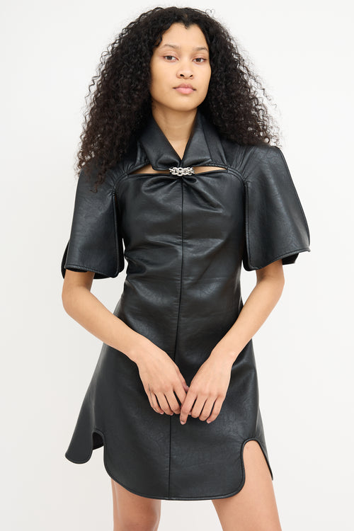 Ellery Black Faux Leather Bora Bora Dress