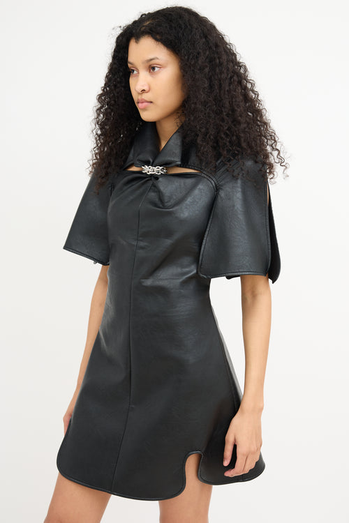 Ellery Black Faux Leather Bora Bora Dress