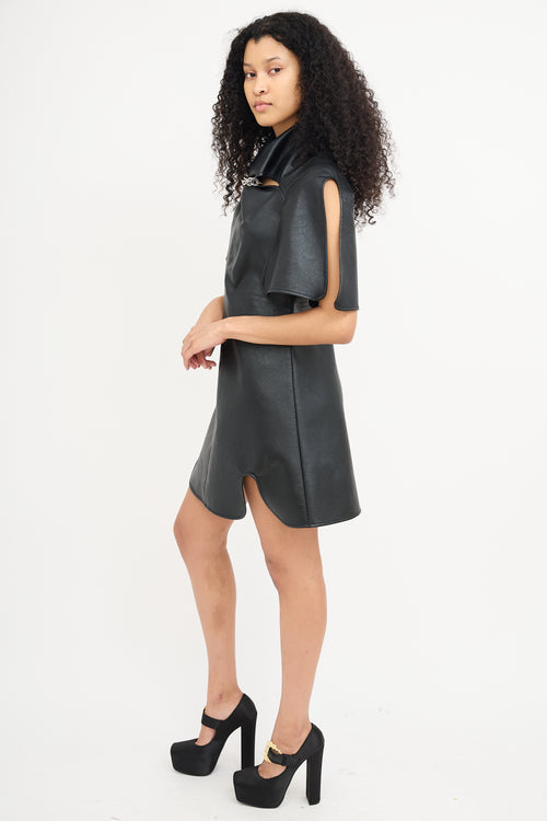 Ellery Black Faux Leather Bora Bora Dress