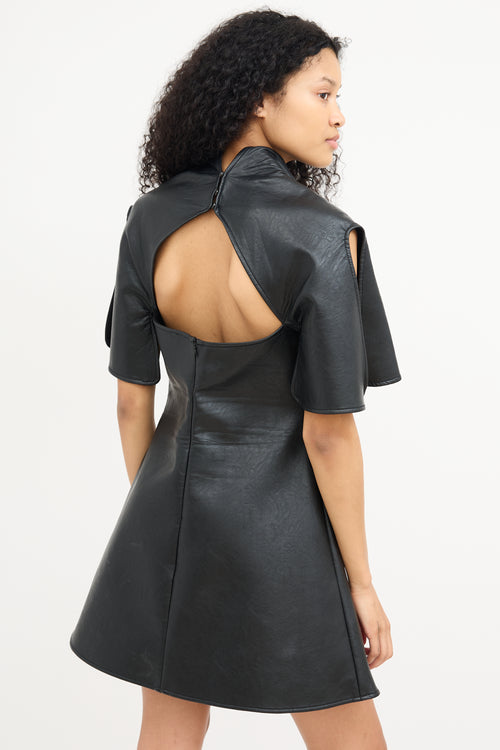 Ellery Black Faux Leather Bora Bora Dress