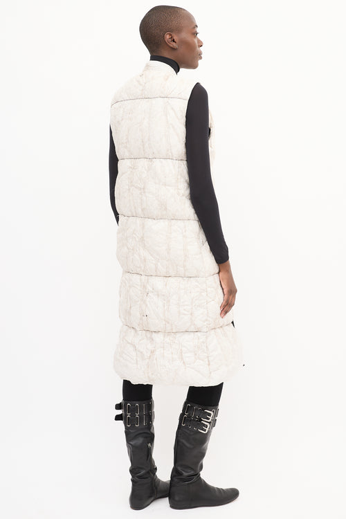 Enfin Levé White 
Brown Textured Open Vest