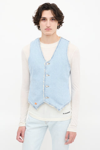 ERL X Levi
s Light Wash Denim Sherpa Lined Vest