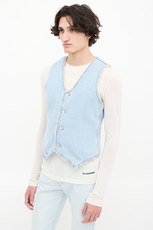 ERL X Levi
s Light Wash Denim Sherpa Lined Vest