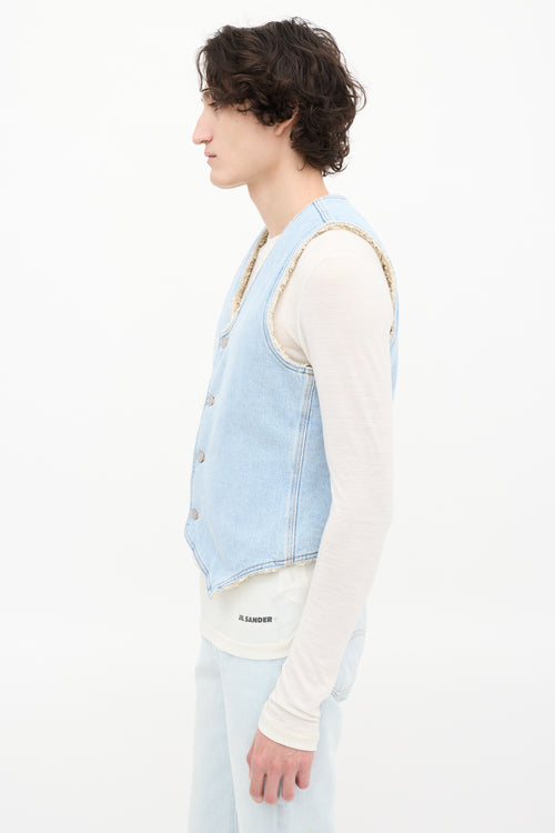 ERL X Levi
s Light Wash Denim Sherpa Lined Vest