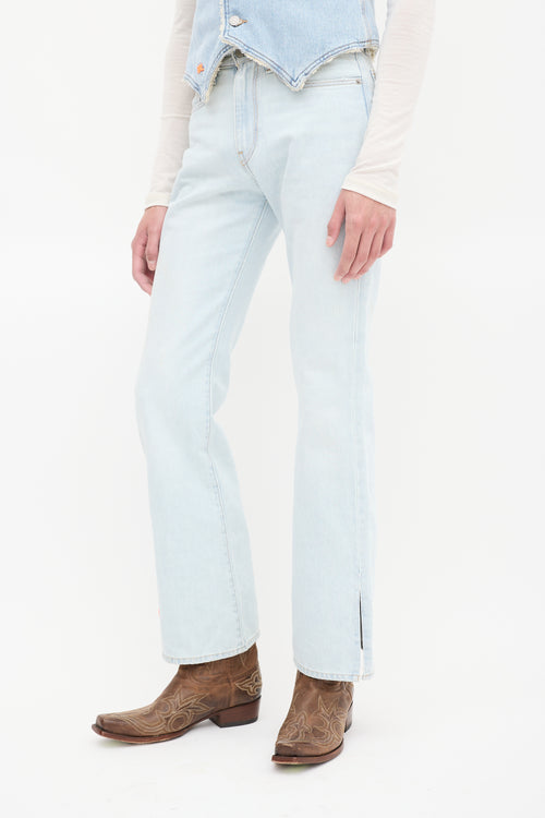 ERL X Levi
s Light Wash Split Flare Leg Jeans