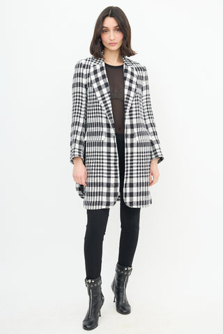 Ermanno Scervino Linen Checked Sideless Coat