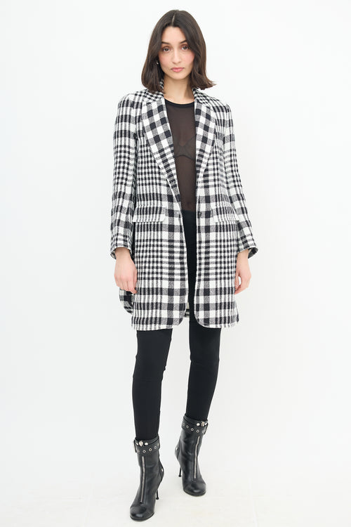 Ermanno Scervino Linen Checked Sideless Coat