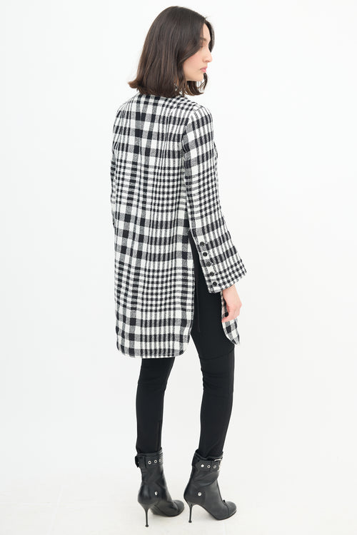 Ermanno Scervino Linen Checked Sideless Coat