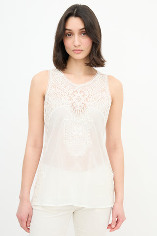 Ermanno Scervino Lace Semi Sheer Blouse