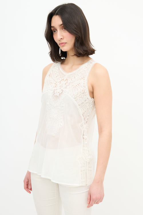 Ermanno Scervino Lace Semi Sheer Blouse