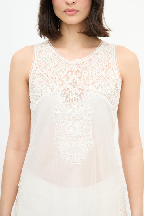 Ermanno Scervino Lace Semi Sheer Blouse