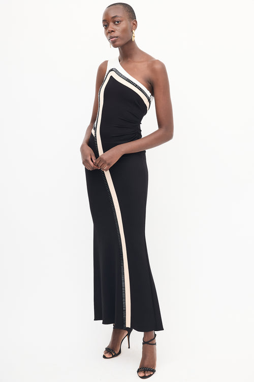 Escada Black 
Multi Asymmetrical Maxi Dress