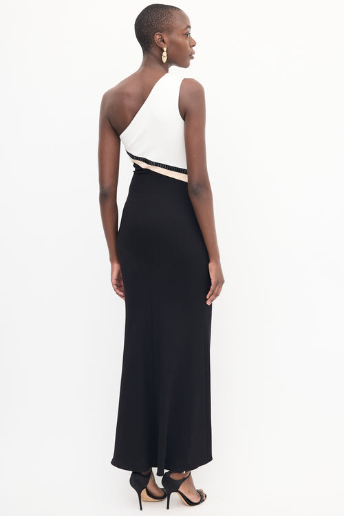 Escada Black 
Multi Asymmetrical Maxi Dress