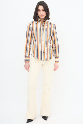 Etro Orange 
Multi Stripe Shirt