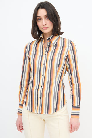 Etro Orange 
Multi Stripe Shirt