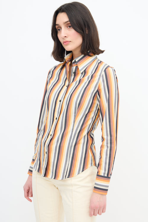 Etro Orange 
Multi Stripe Shirt