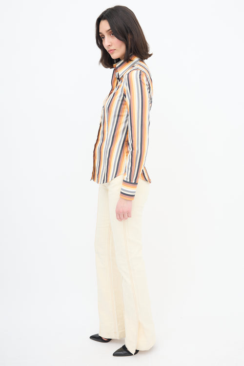 Etro Orange 
Multi Stripe Shirt