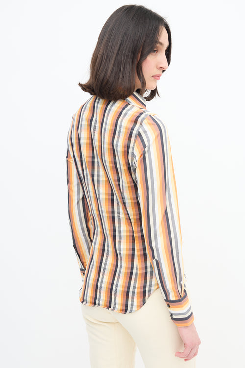 Etro Orange 
Multi Stripe Shirt