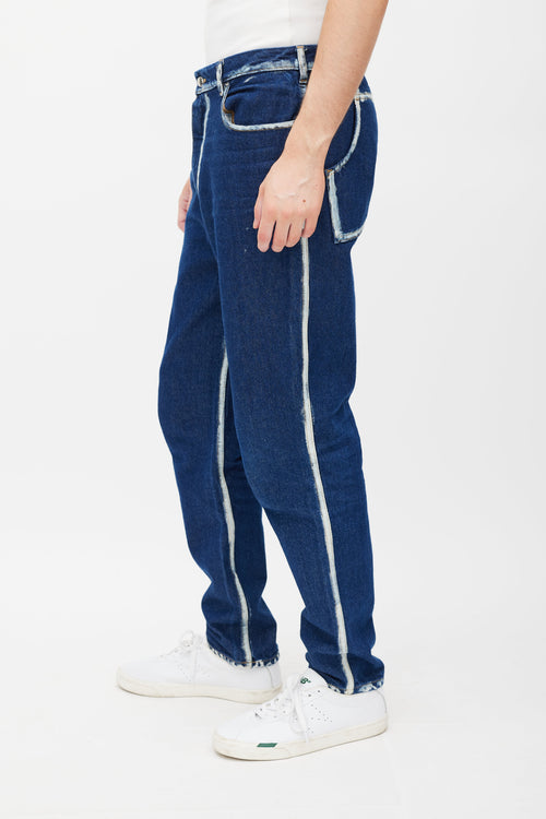 Eckhaus Latta Blue 
White Painted Jeans