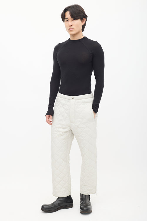 FW 2021 Light Grey Nylon Quilted Pant