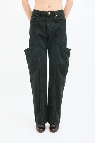 Eckhaus Latta Green Denim Pocket Jeans