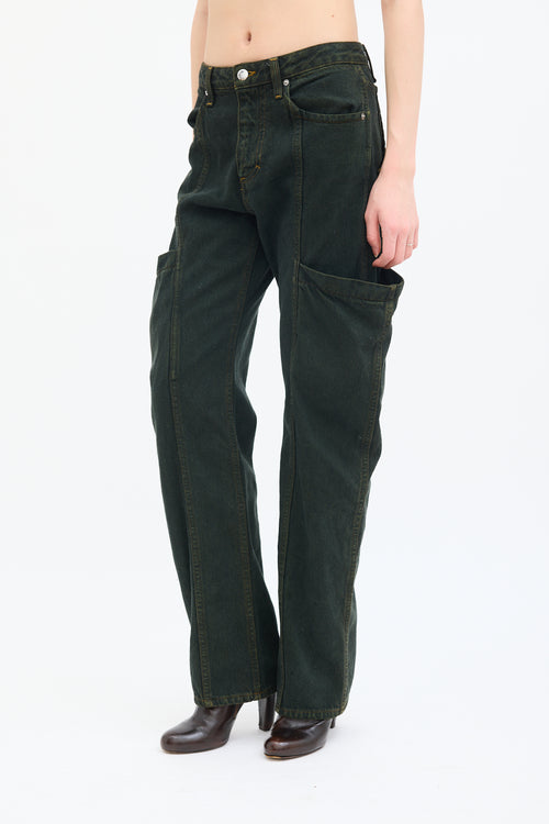 Eckhaus Latta Green Denim Pocket Jeans