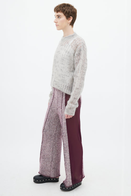 Eckhaus Latta Purple Knit Sheer Evening Lounge Pant