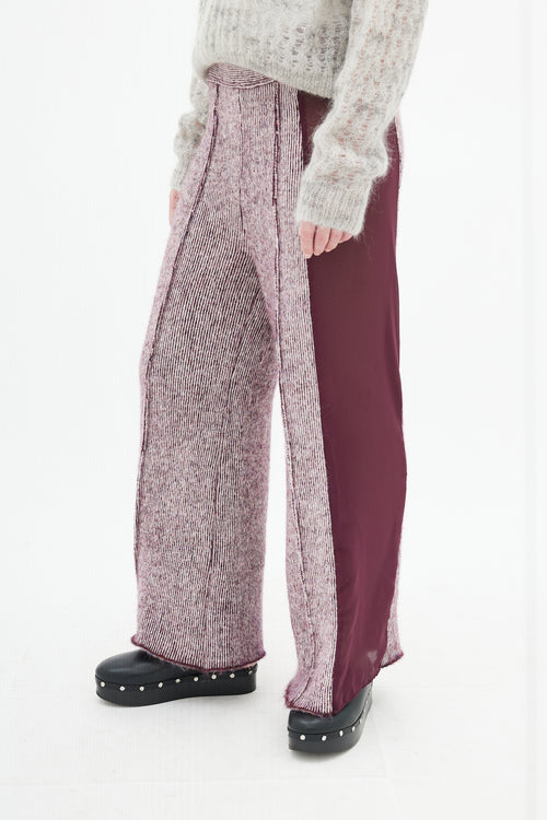 Eckhaus Latta Purple Knit Sheer Evening Lounge Pant