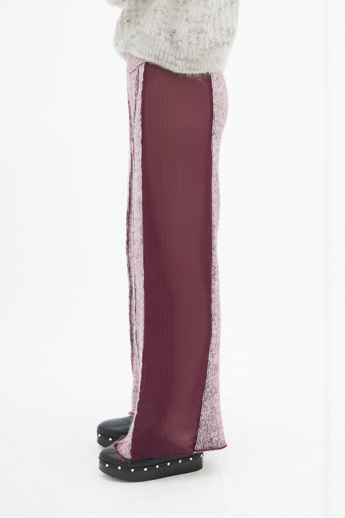 Eckhaus Latta Purple Knit Sheer Evening Lounge Pant