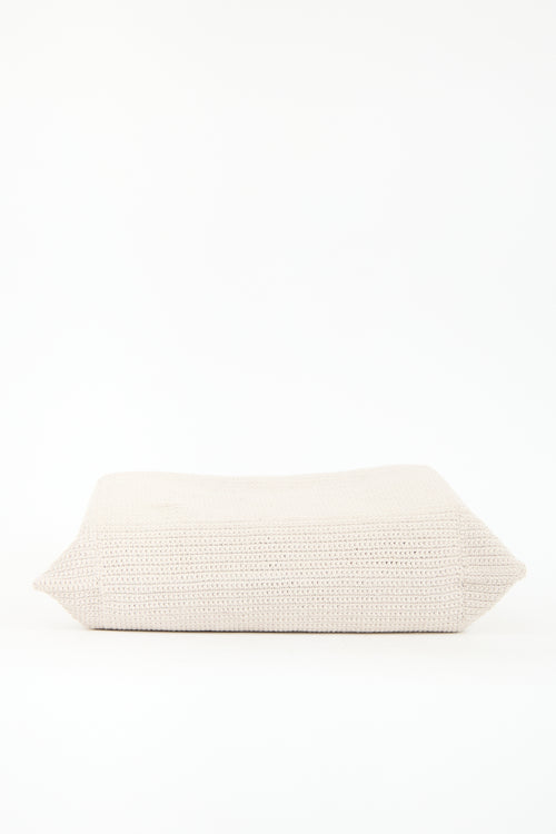 Eileen Fisher Cream Crochet Shopper Tote Bag