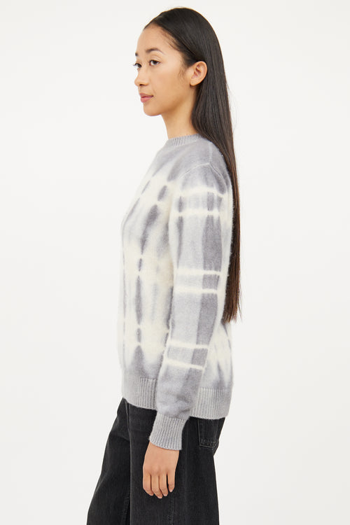 The Elder Statesman Grey Tie Dye Long Sleeve Sweater