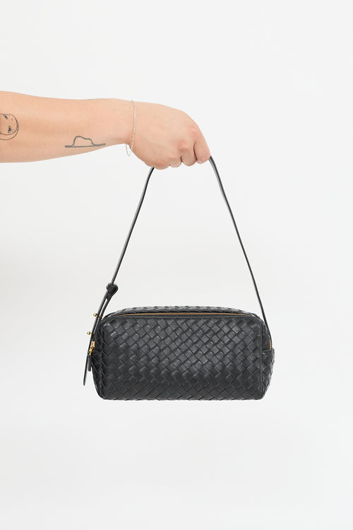 Elleme Black Woven Leather Trousse Bag