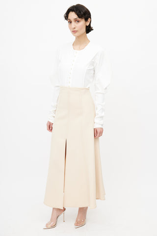 Ellery Beige Gulliver High Waisted Skirt