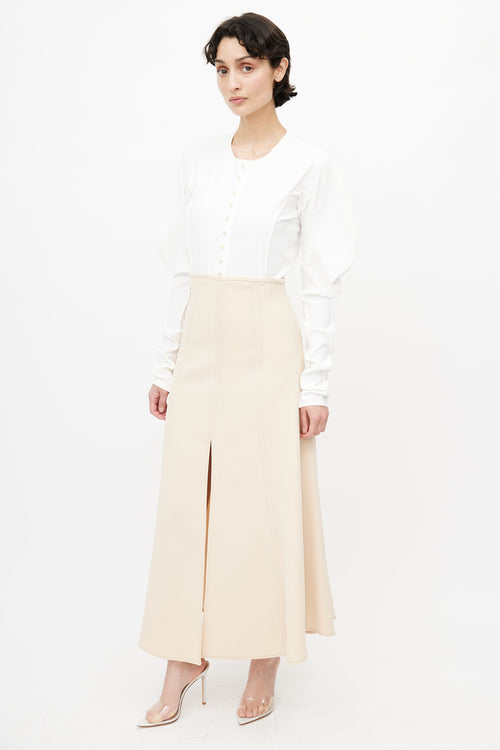 Ellery Beige Gulliver High Waisted Skirt