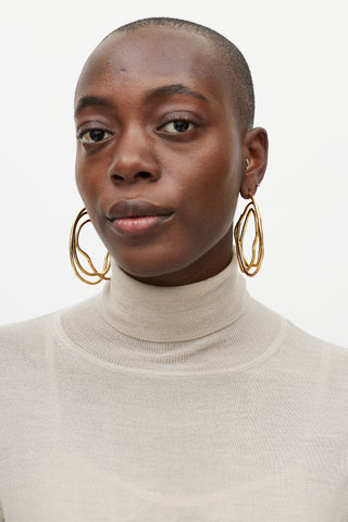 Ellery Gold Multi Swirl Hoop Earring