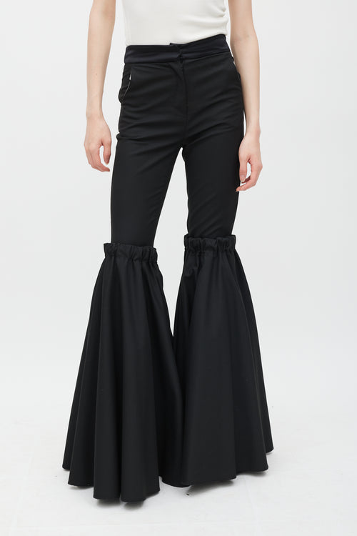 Ellery Spring 2016 Black Rockface Wide Flared Trouser